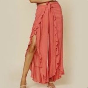 Planet blue ruffle culotte pants